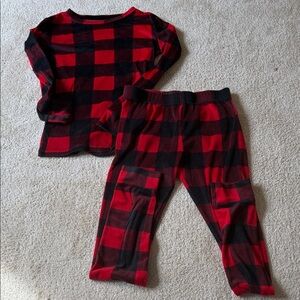 Cat & Jack Red and Black Checkered Kids Pajama Set Size 12
